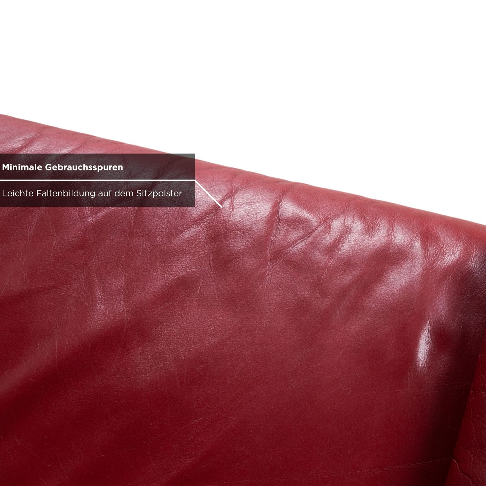 Furniture Willi Schillig Loop Leather Corner Sofa Red Manual Function photo