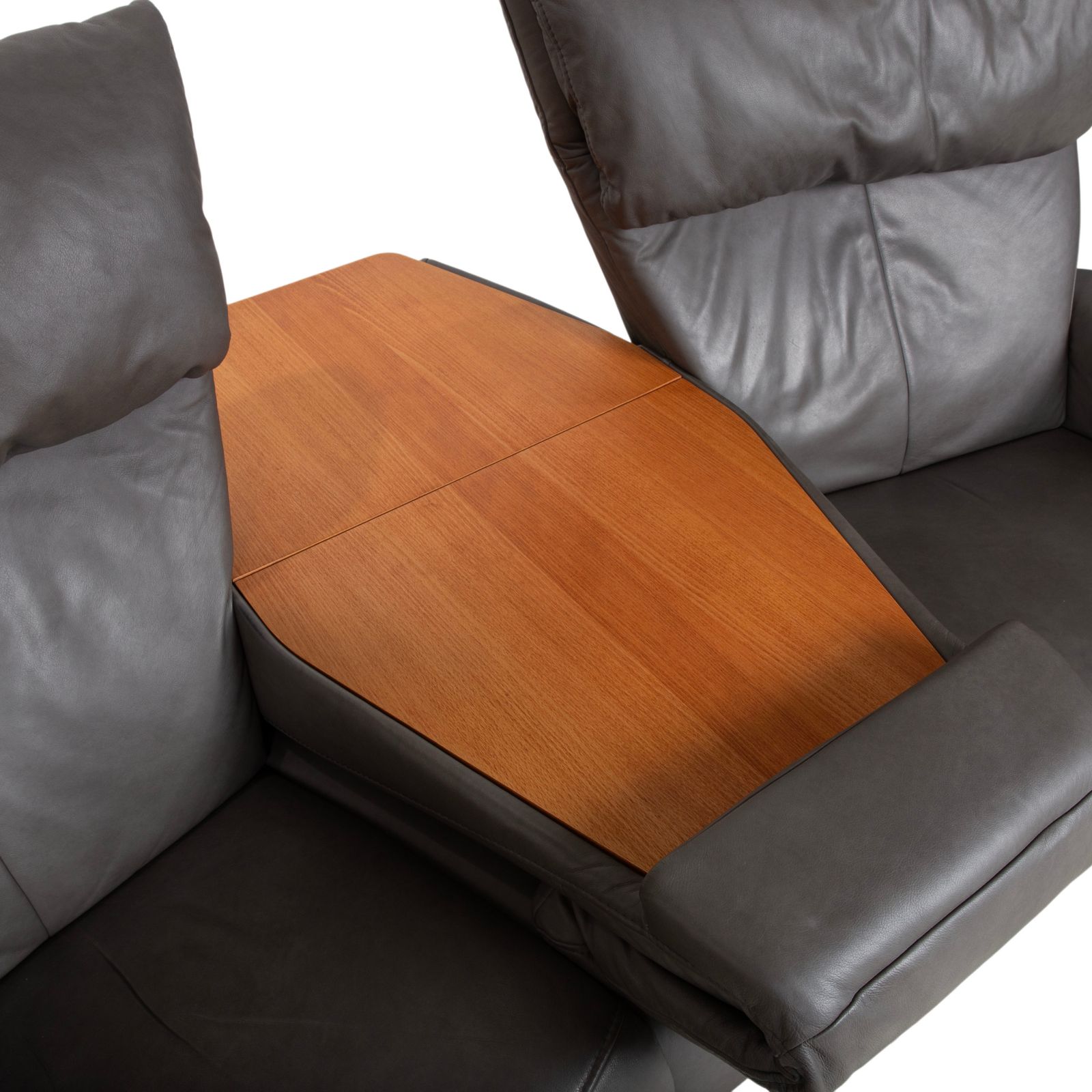 photo for sale Himolla Trapez Leather Three Seater Grey Anthracite Manual Function Sofa