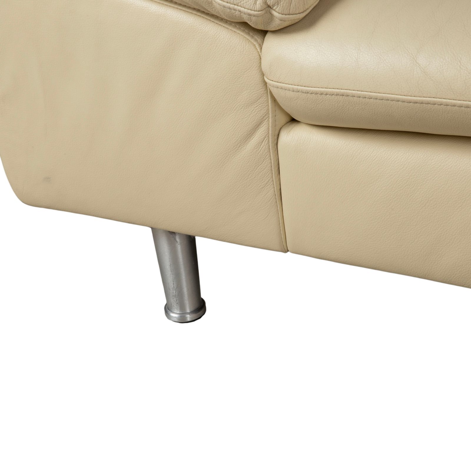 photo for sale Canapé d'angle Willi Schillig Loop en cuir véritable crème beige, fonction manuelle