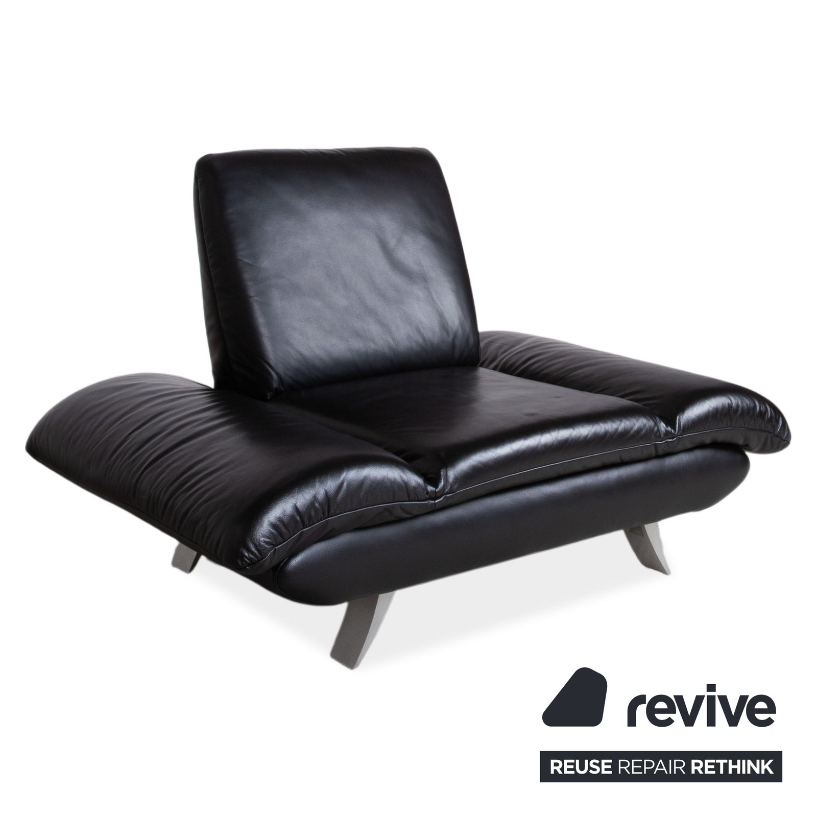 Fauteuil Koinor Rossini en cuir noir, fonction manuelle photo Mobilier