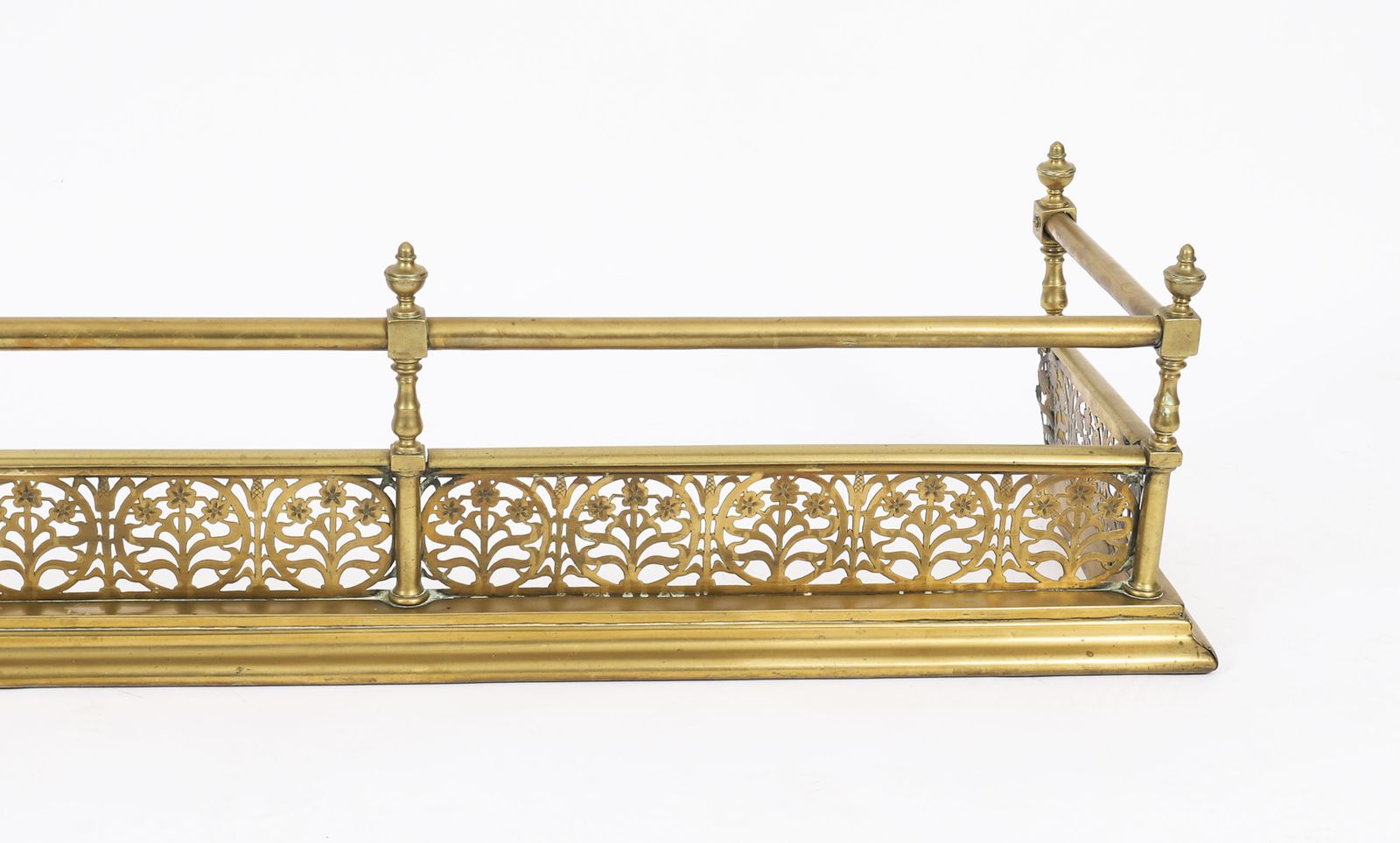 Victorian Brass Fireplace Fender / Guard 19th C photo for sale