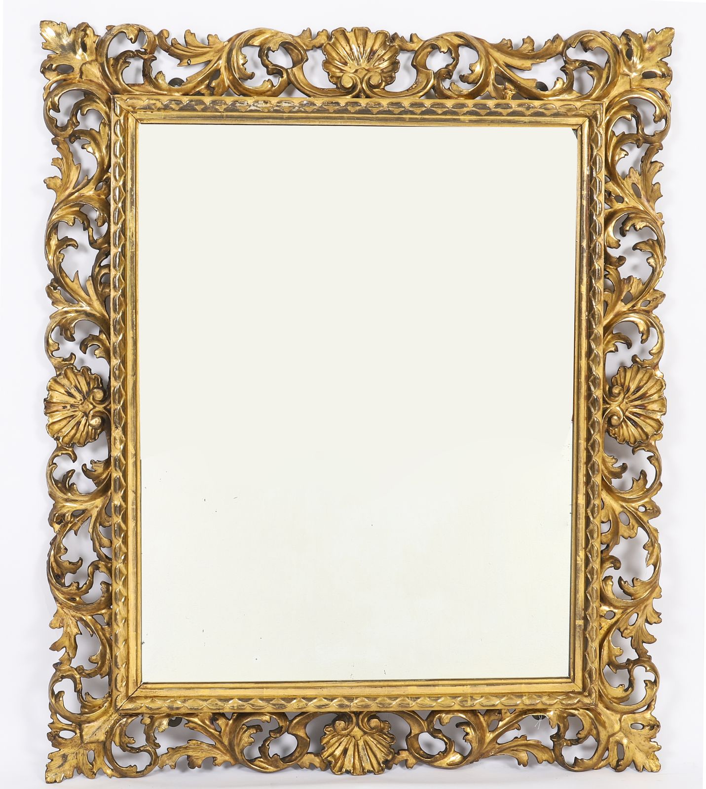Antique Italian Giltwood Florentine Mirror 19th Century 103 X 87cm