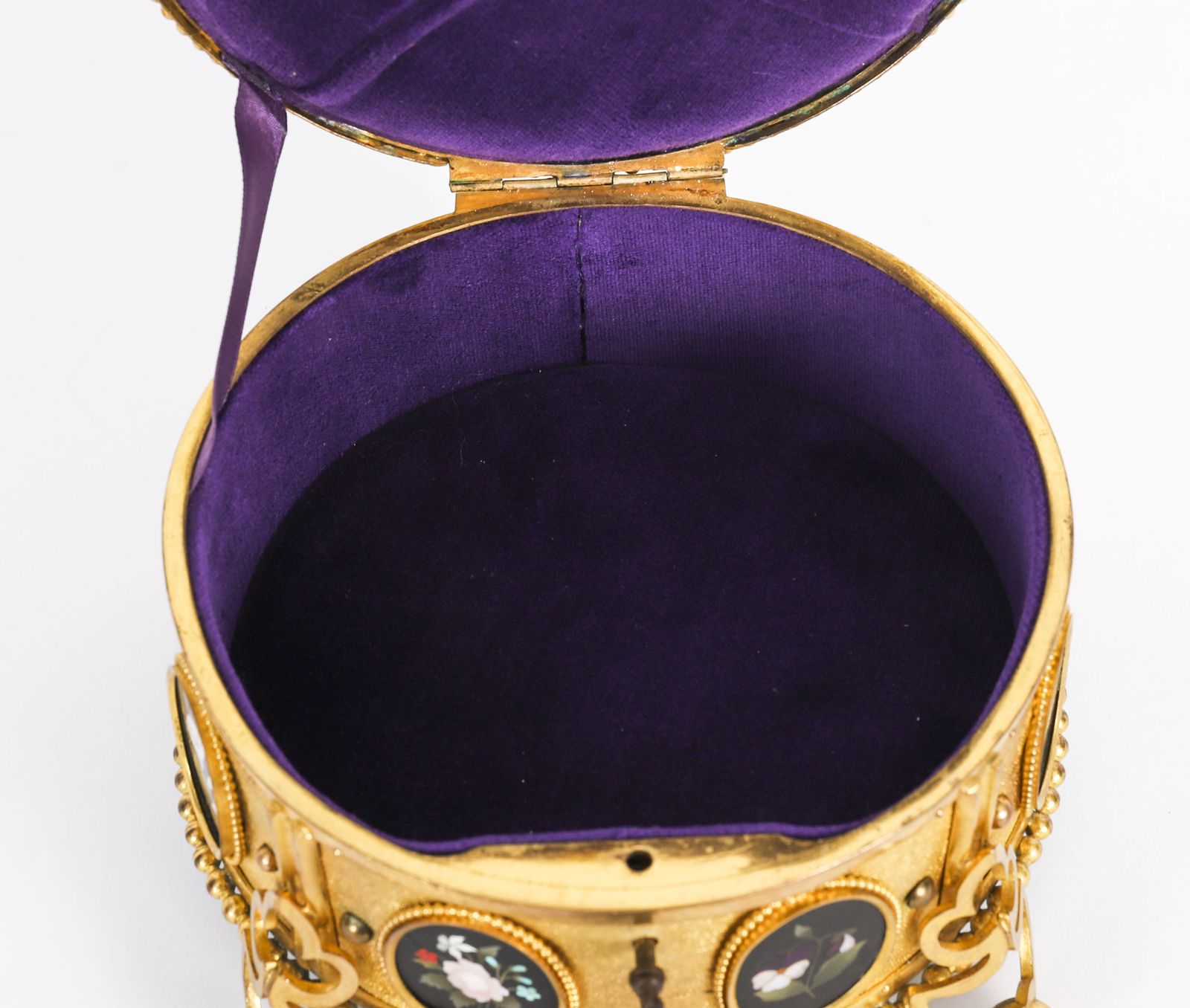 Antique Italian Ormolu & Pietra Dura Jewellery Casket 19th C photo Home Decor