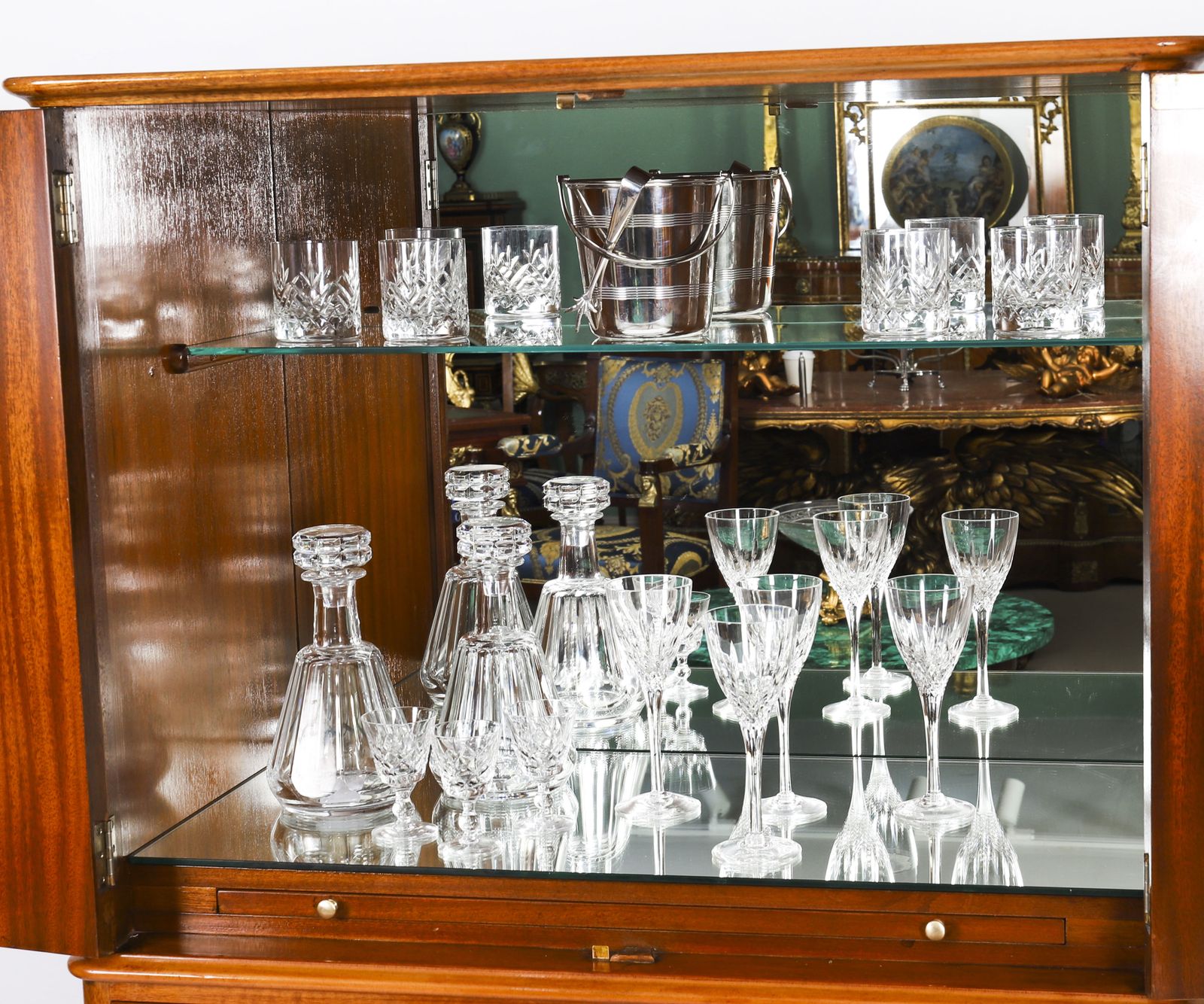 Art Deco Walnut Marquetry Cocktail Cabinet Dry Bar By Epstein C 1930 photo Furniture
