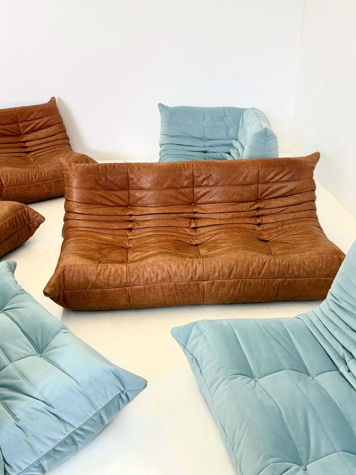 Ligne Roset Togo 3 Seater In Cognac Leather photo buy