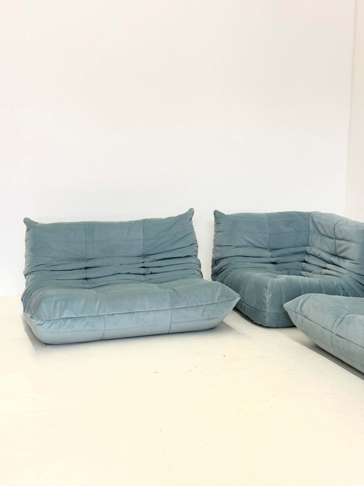 Furniture Ligne Roset Togo Corner Element 1 Seater In Light Blue photo