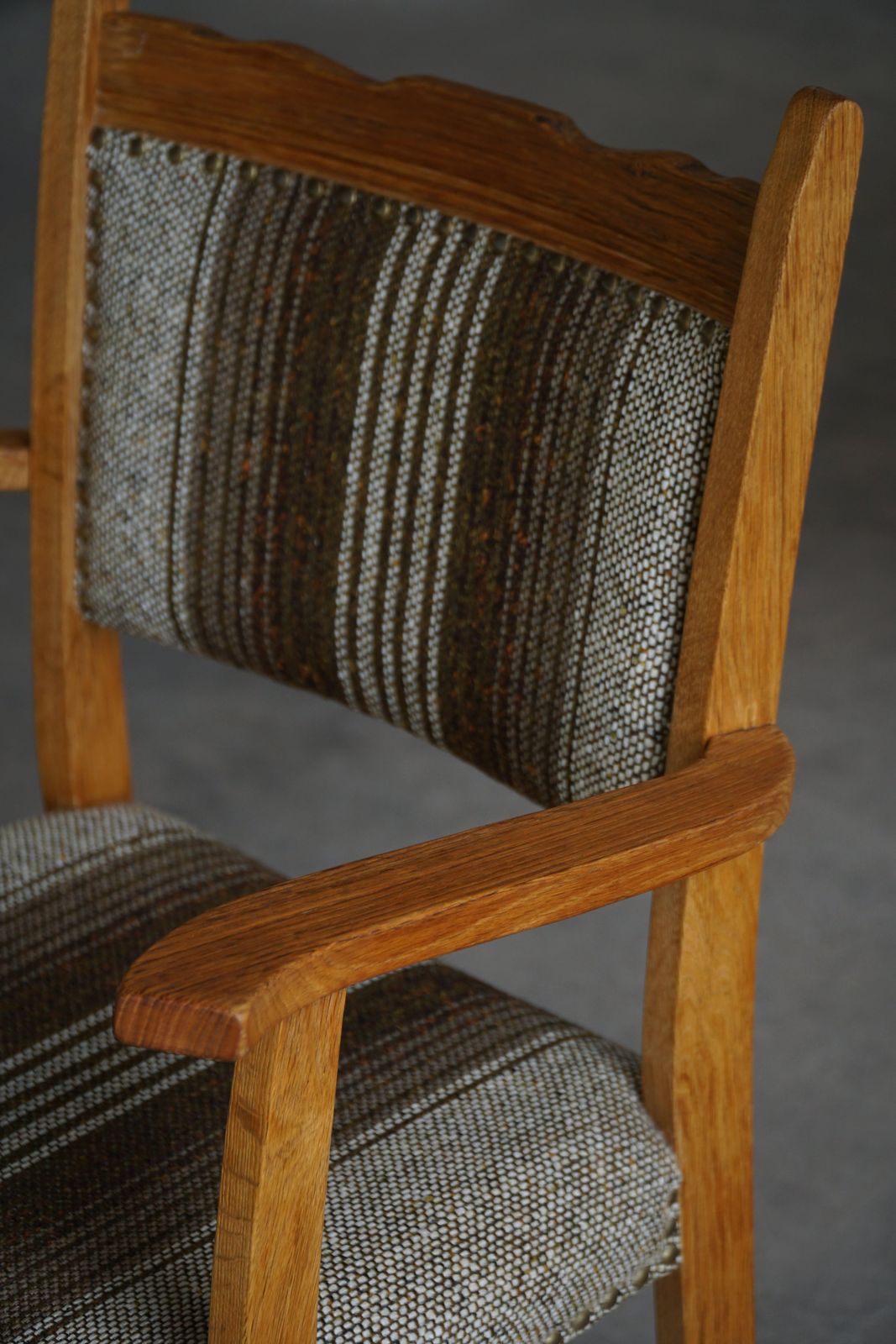 photo vinterior Danish Mid Century Modern, Set Of 8 Dining Chairs In Oak & Wool, 1960s