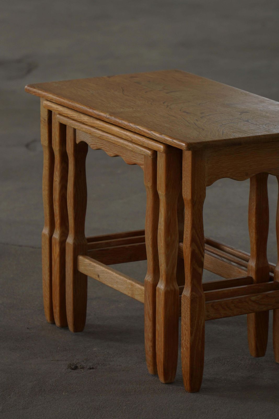 670.0 Mid Century, Set Of 3 Nesting Tables In Oak Made By A Danish Cabinetmaker, 1960s photo