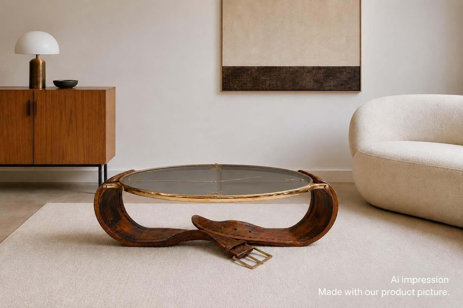 Rare Italian Design Sculptural ''Watch'' Coffee Table Attr. To Ds Florence 1960 photo furniture