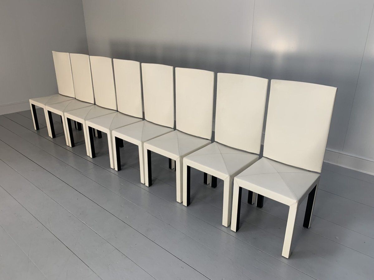 B&B Italia Arcadia Dining Chairs   In White Gamma Leather, Set Of 8 photo furniture