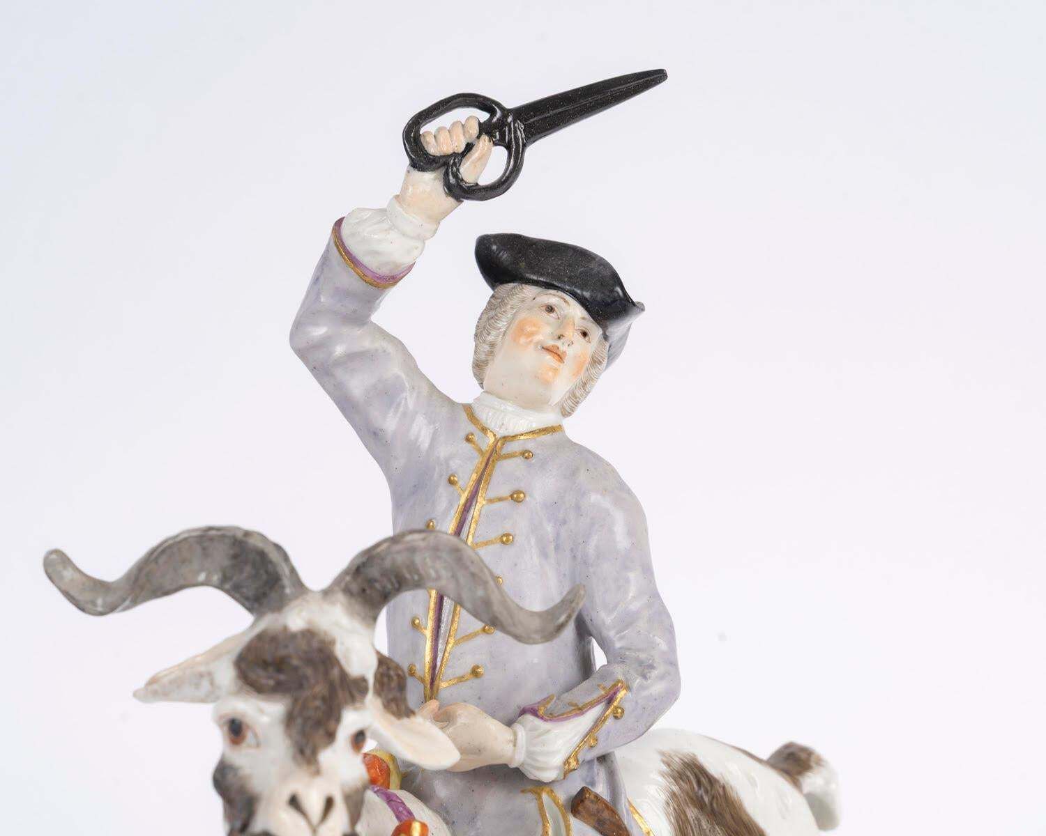 19th Century German Porcelain Sculpture, Porcelain Group. photo furniture