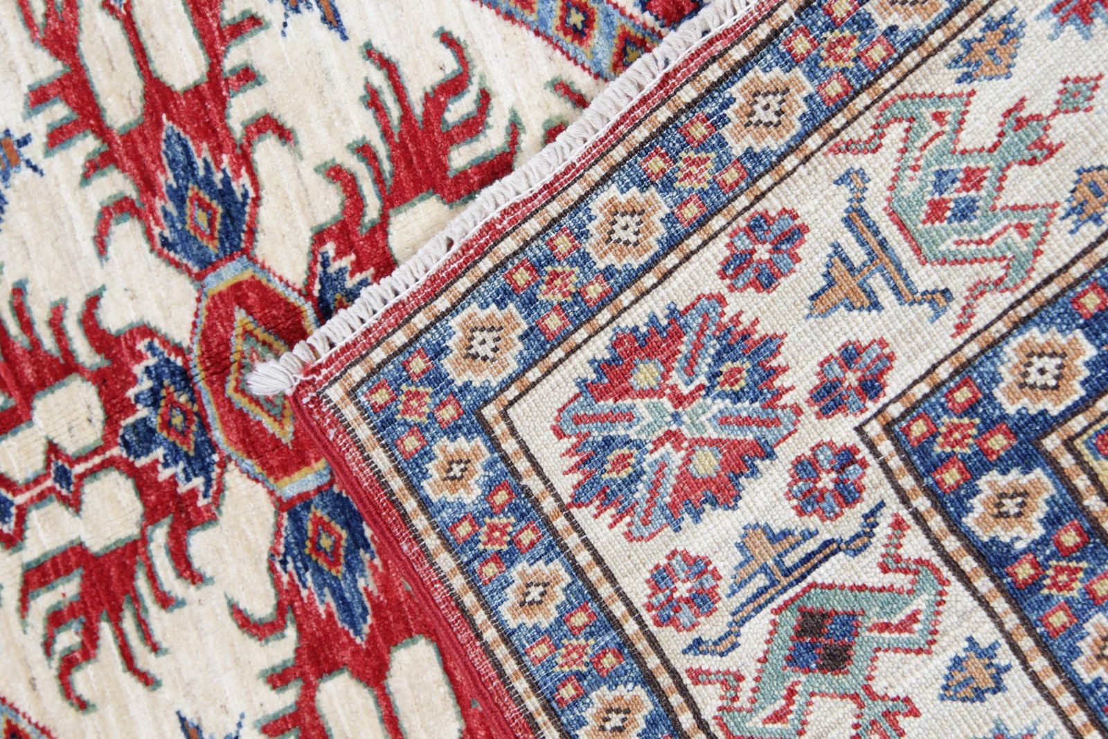Kazak tapijten, geometrisch tapijt rood rustiek tapijt woonkamer photo buy