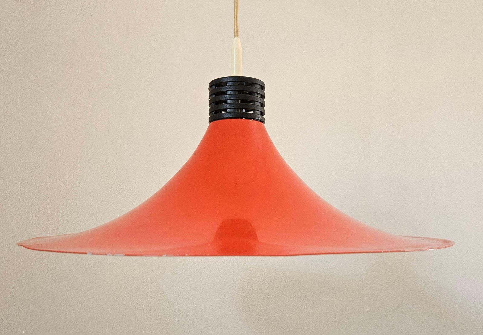 Rare Midcentury Red Pendant, Space Age, Italy, 1970s photo furniture
