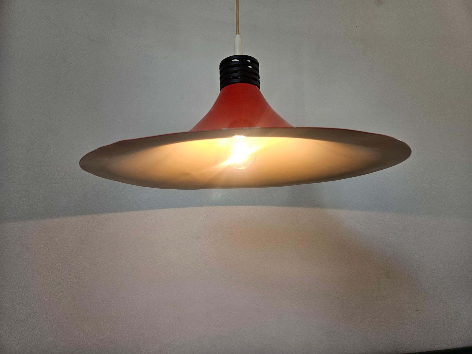 Rare Midcentury Red Pendant, Space Age, Italy, 1970s photo buy
