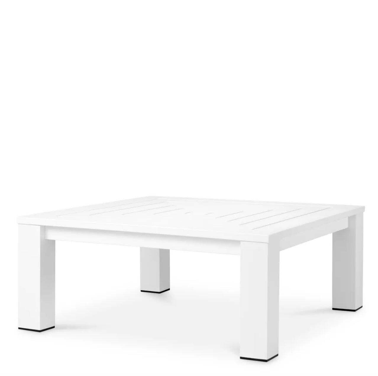 Square Outdoor Coffee Table With Matte White Finish. photo furniture