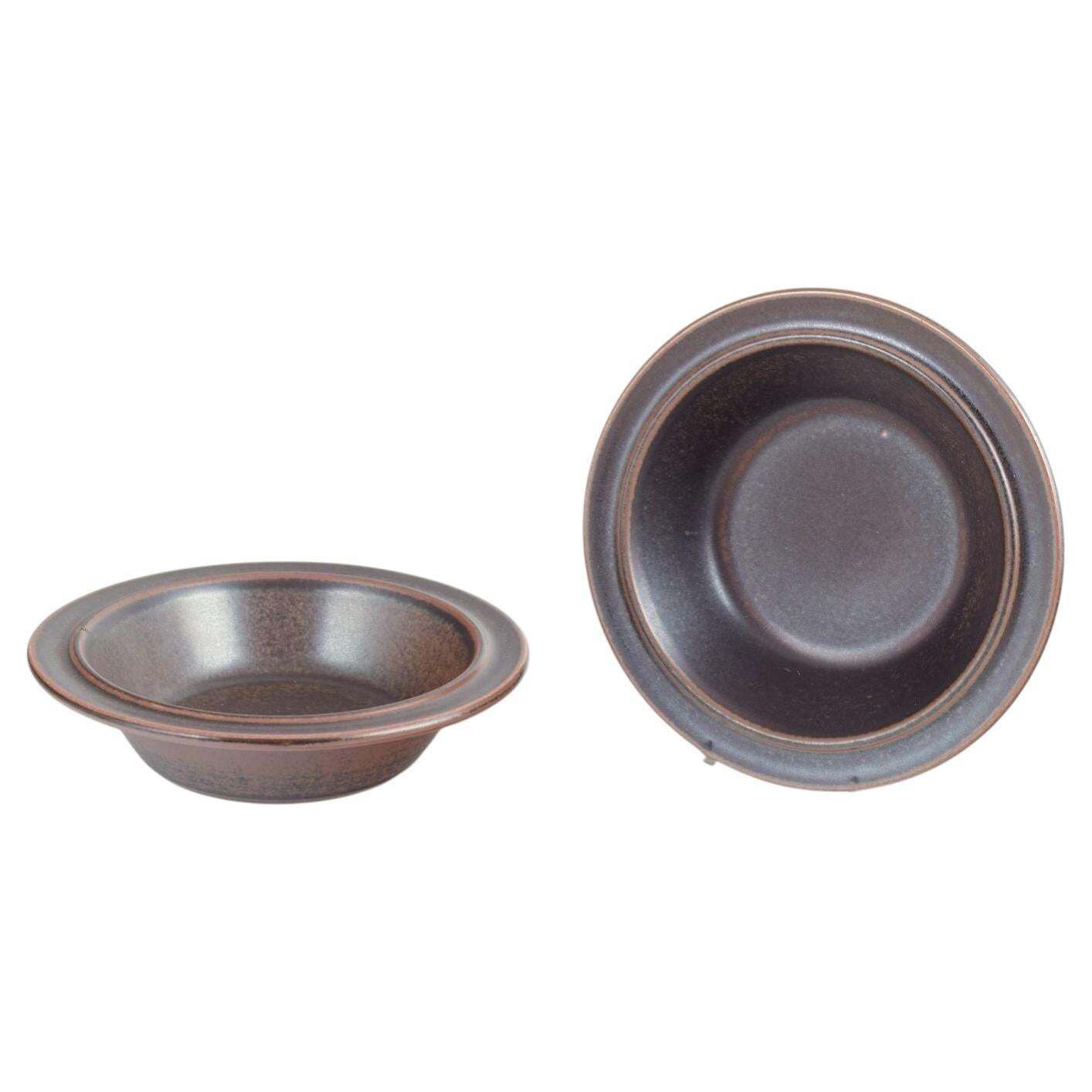 Ulla Procopé For Arabia. Two Deep Dishes In Stoneware. "Ruska” Series. 1960s/70s
