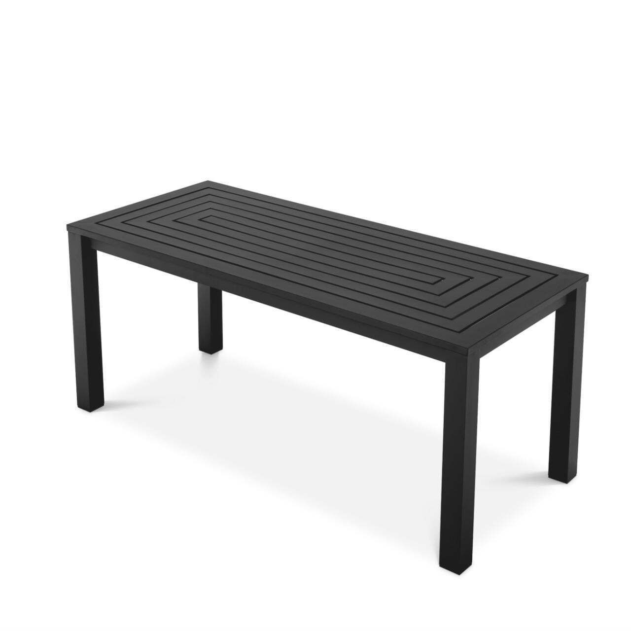 Rectangular Outdoor Dining Table With Black Finish. photo Garden Furniture