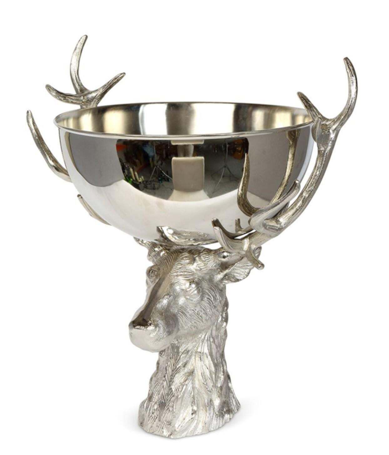 Stag Head Stainless Steel Wine Cooler, Champagne Bucket & Ice Bowl Centrepiece photo buy