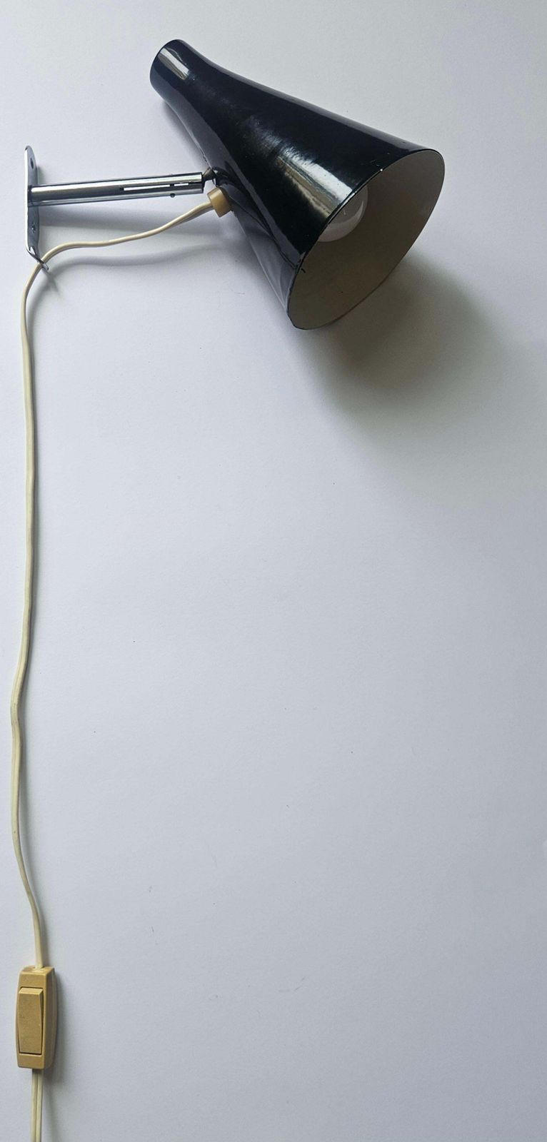 photo furniture Rare Black Midcentury Adjustable Wall Lamp In Style Of Stilnovo, Lidokov, 1960s
