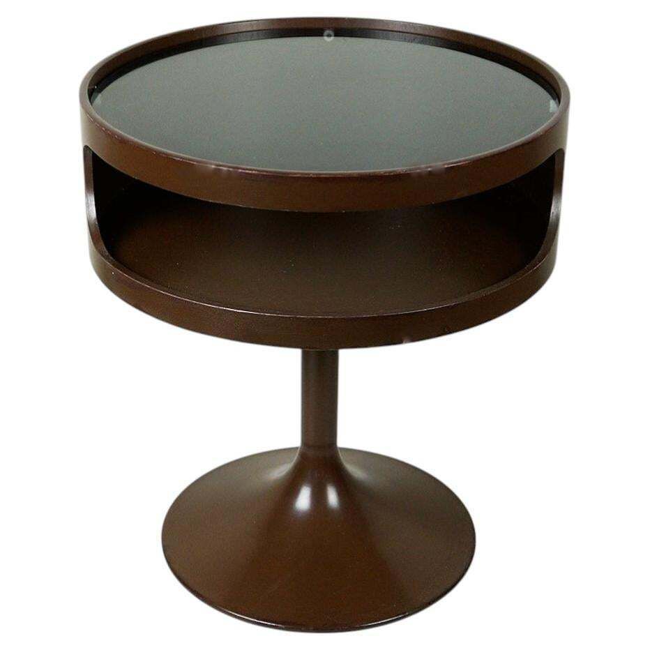 Chocolate Brown Space Age Tulip Side Table Luna By Opal Germany