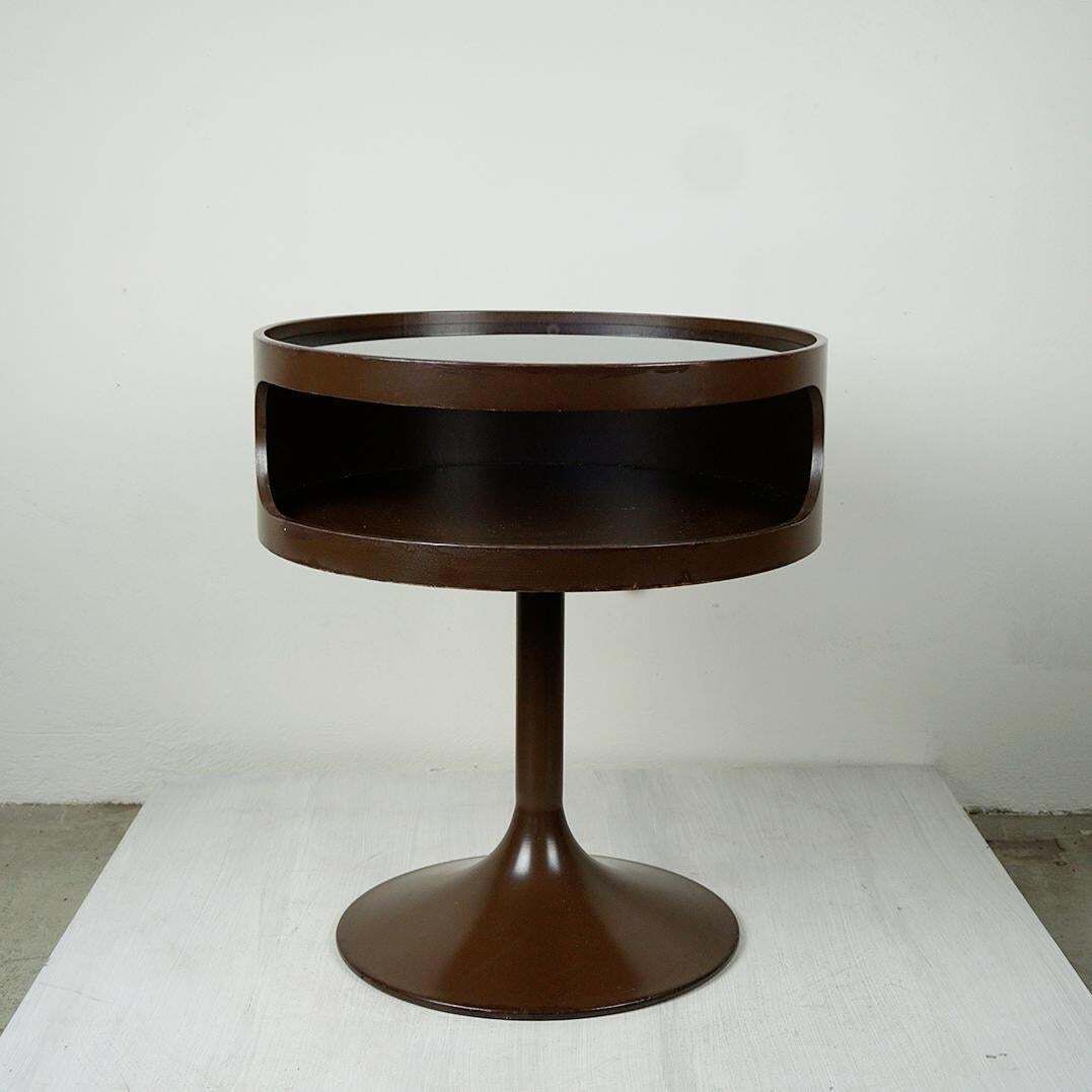 Chocolate Brown Space Age Tulip Side Table Luna By Opal Germany photo buy