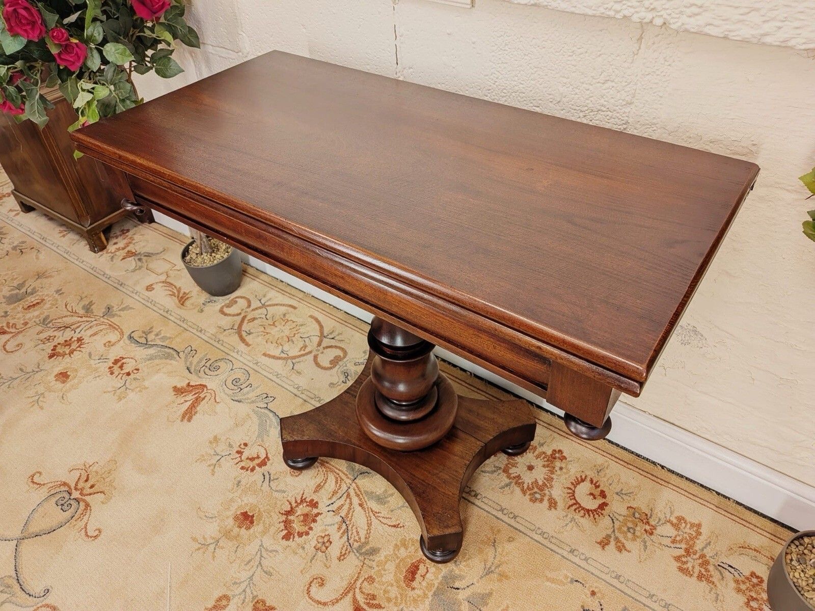 Victorian Mahogany Flip Top Tea Table photo furniture