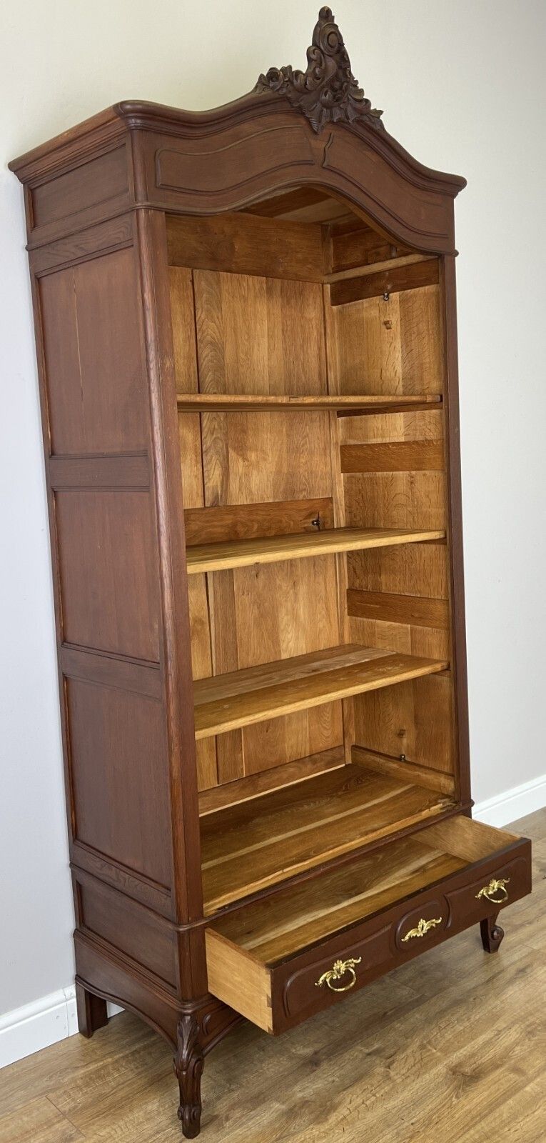 Bookcase Antique French Style Oak Display Cabinet Carved Sideboard Lot 6155 photo for sale
