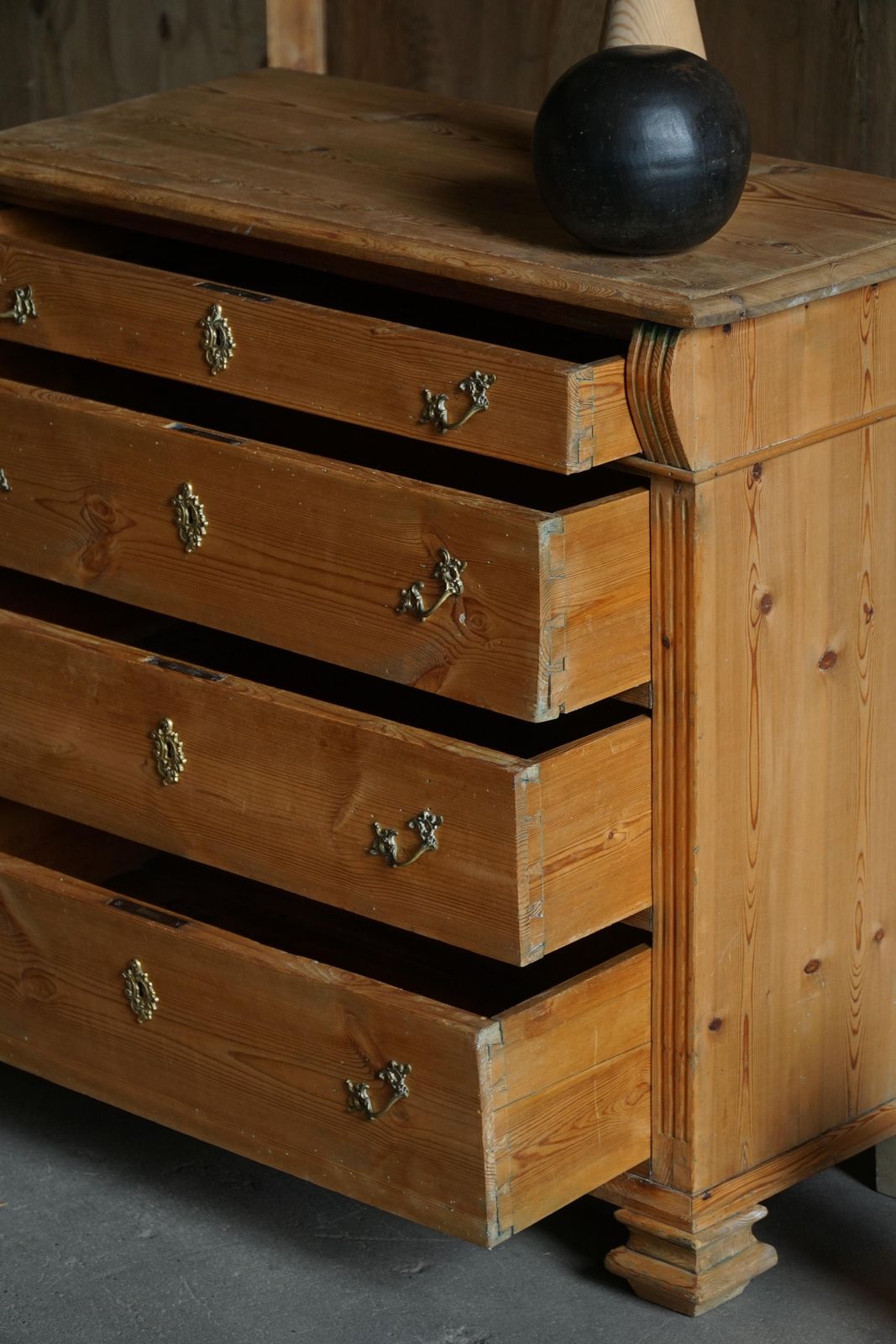 Furniture Antique Danish Chest Of Drawers In Pine, Early 20th Century photo