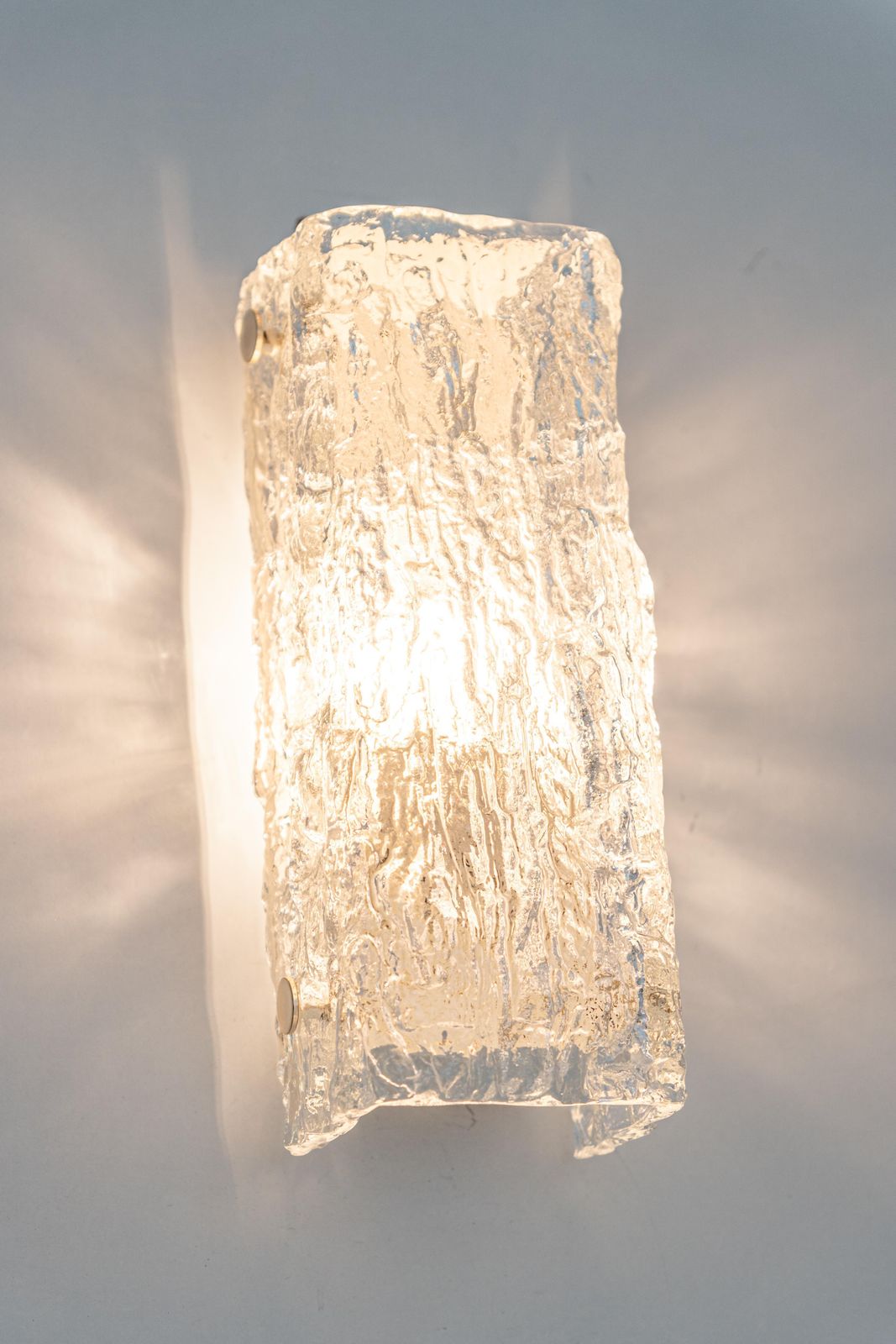 photo for sale 1 van 3 Murano ijsglas wandlampen van Kaiser, Duitsland, jaren 1970