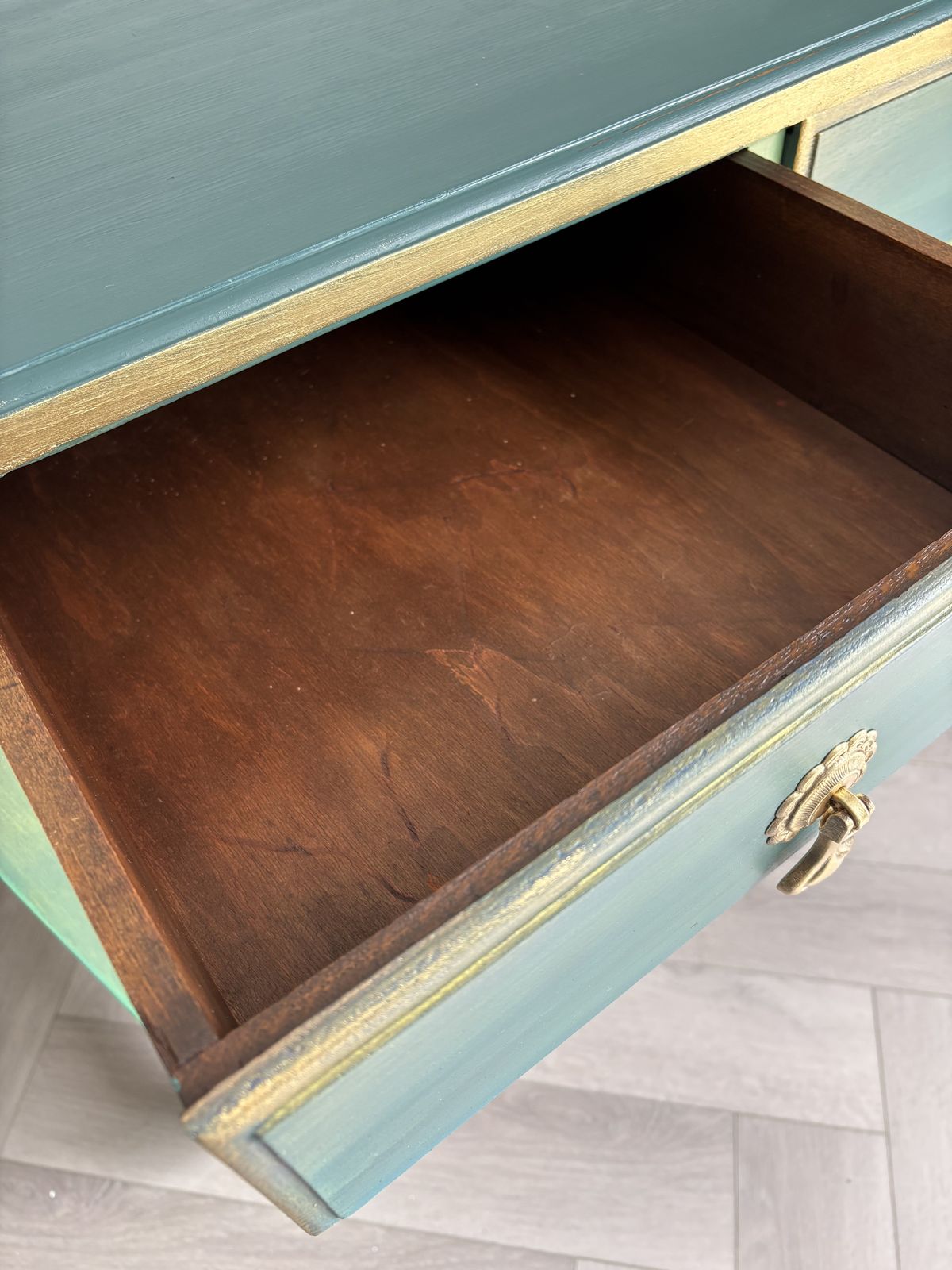 Vintage Oak Chest Of Drawers, Green photo buy