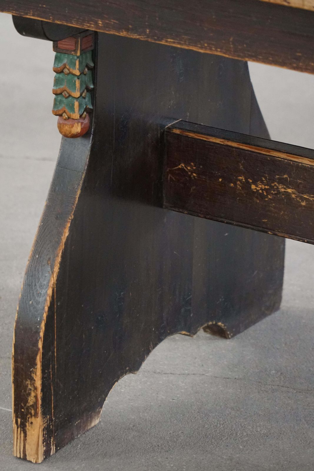 Scandinavian Rustic Folk Art Dining Table In Stained Pine, Sweden, 1900s–1940s photo Furniture