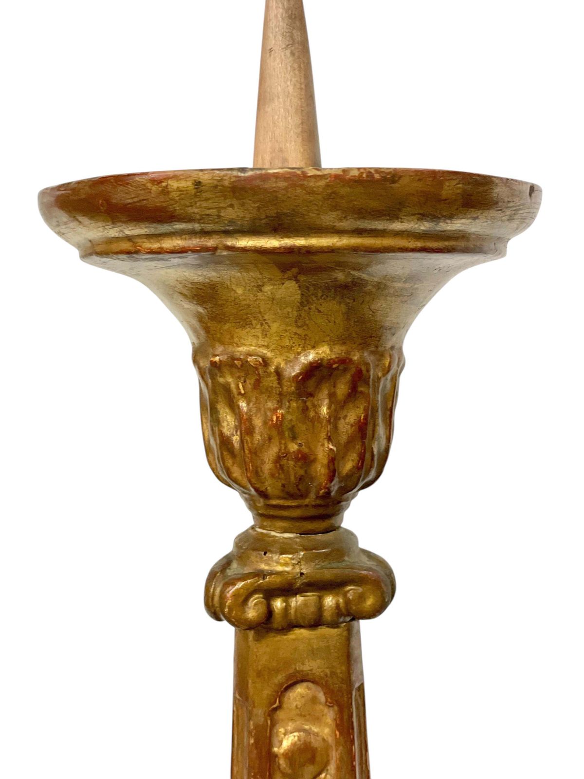 18th Century Italian Giltwood Pricket Candlestick, Circa 1760 photo furniture