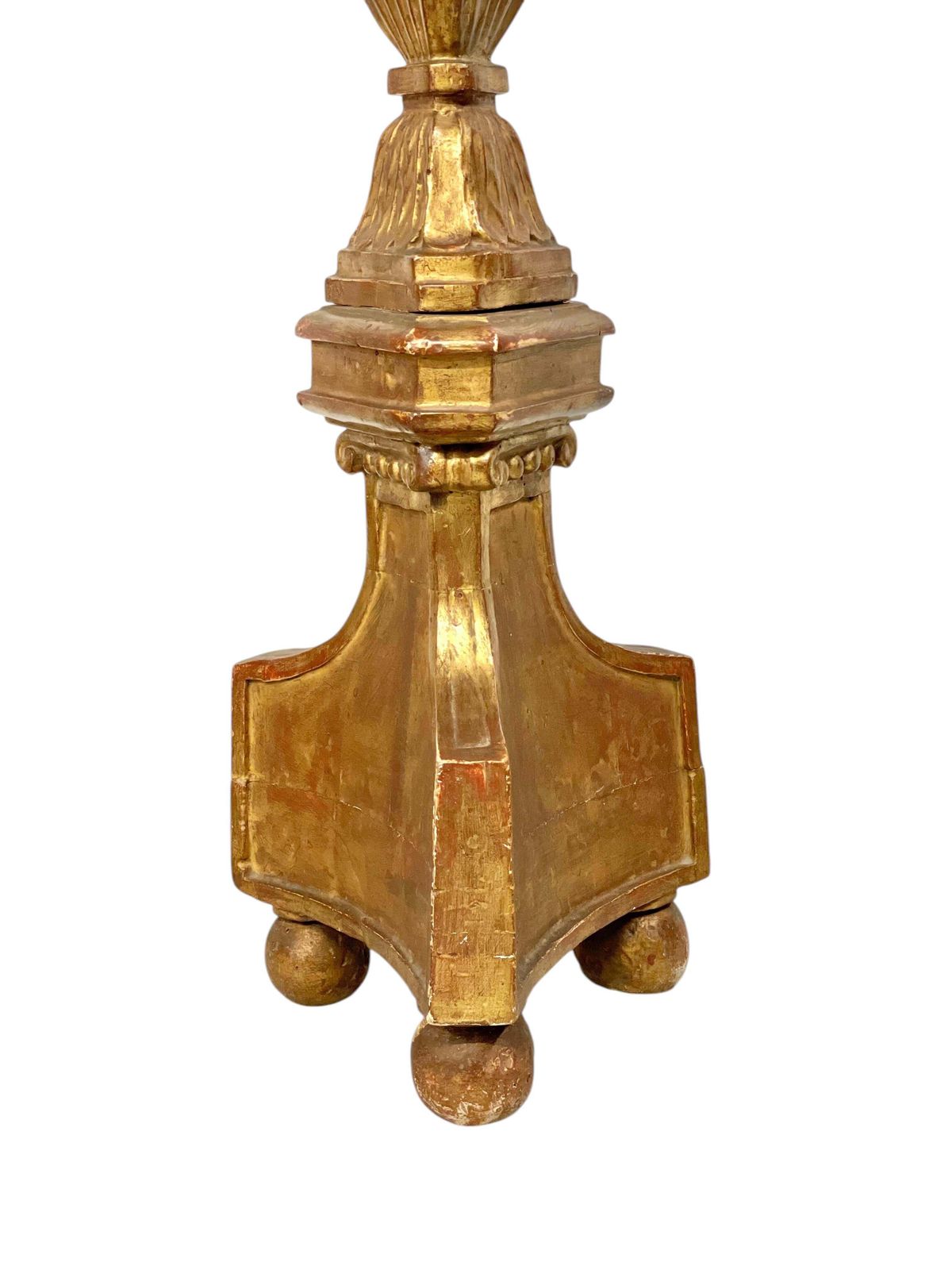 2017.0 18th Century Italian Giltwood Pricket Candlestick, Circa 1760 photo
