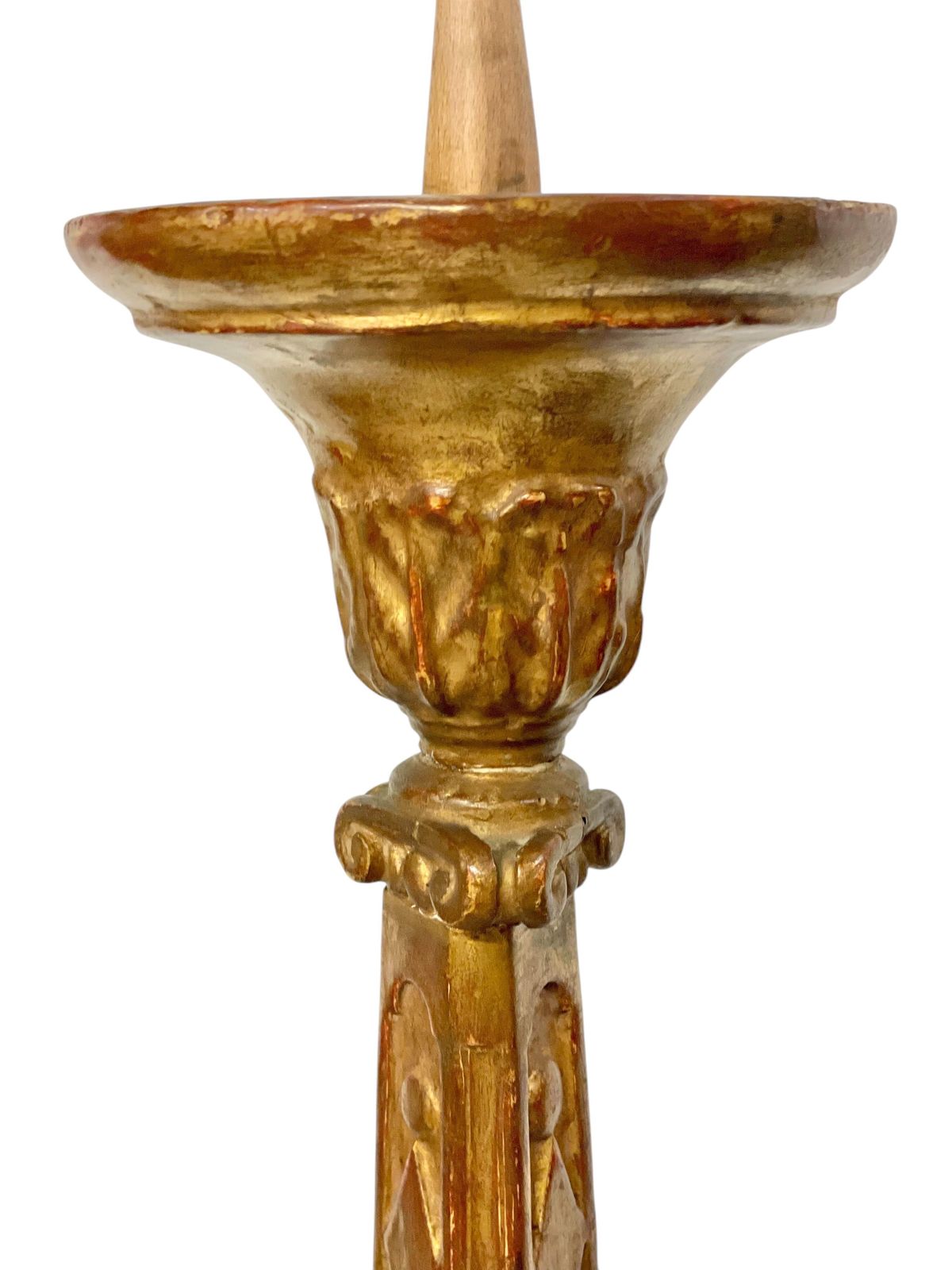 photo vinterior 18th Century Italian Giltwood Pricket Candlestick, Circa 1760