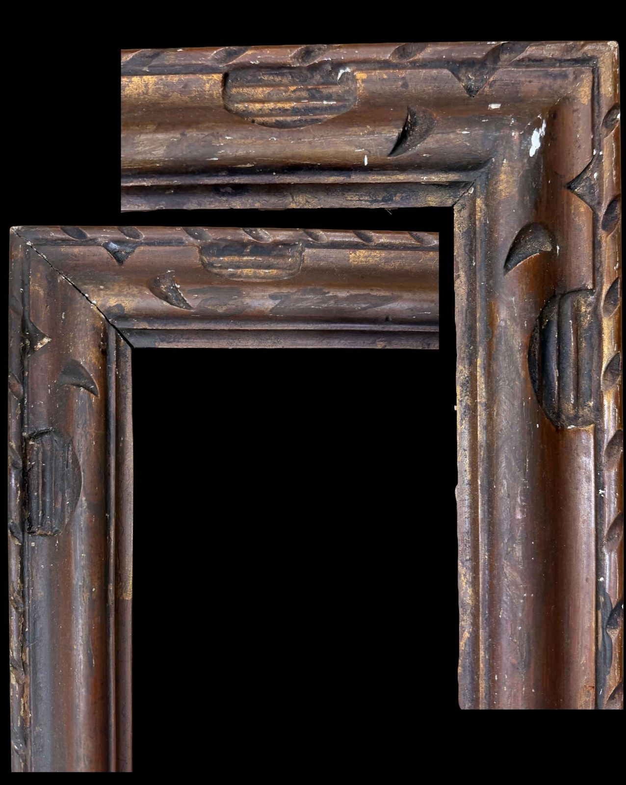 European School Antique Carved Wooden Picture Frame, Early 20th Century, Framed 20x17" Early 20th Century. photo furniture