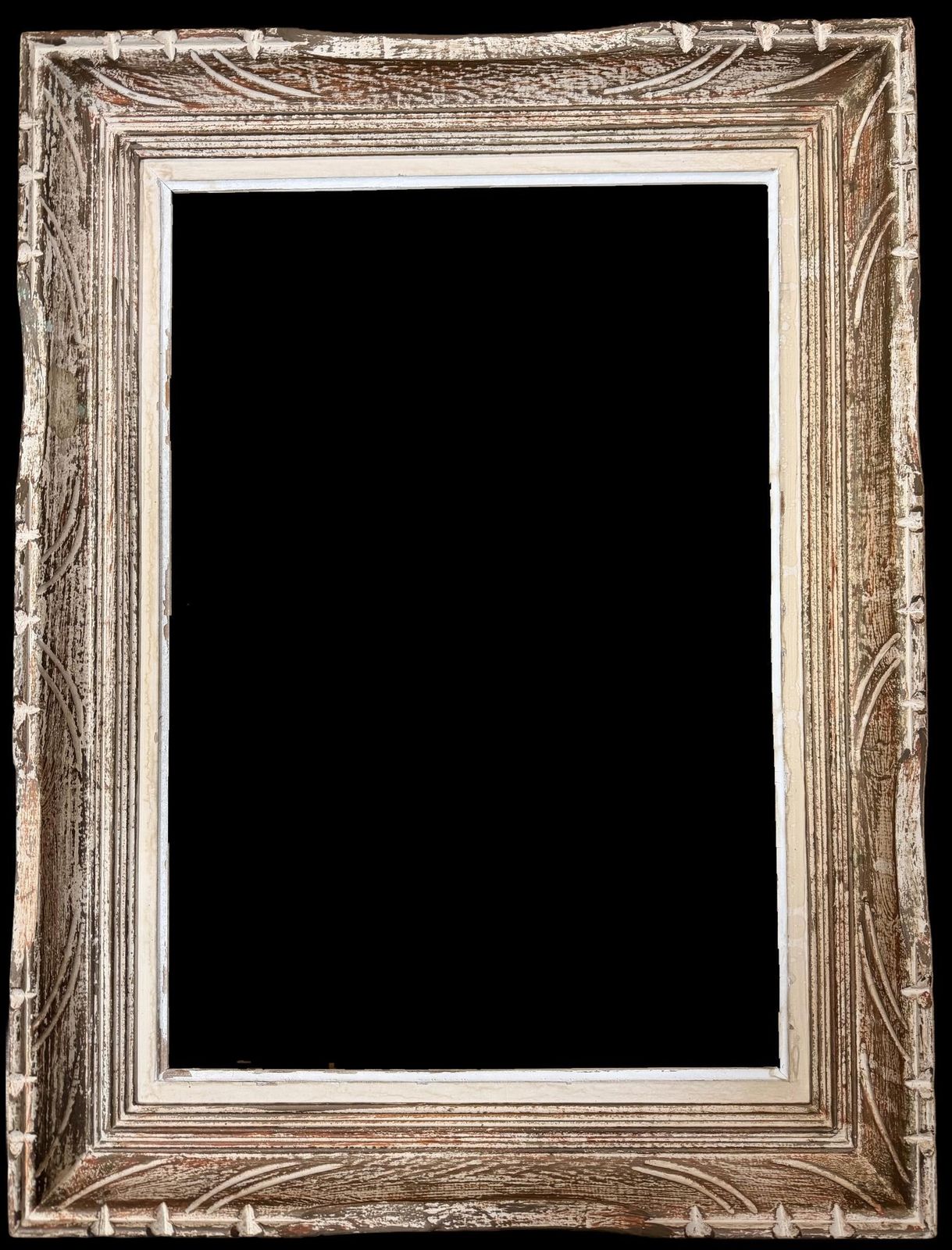 Mid 20th Century French School French Rustic Weathered Wooden Picture Frame, Mid 20th Century Mid 20th Century.