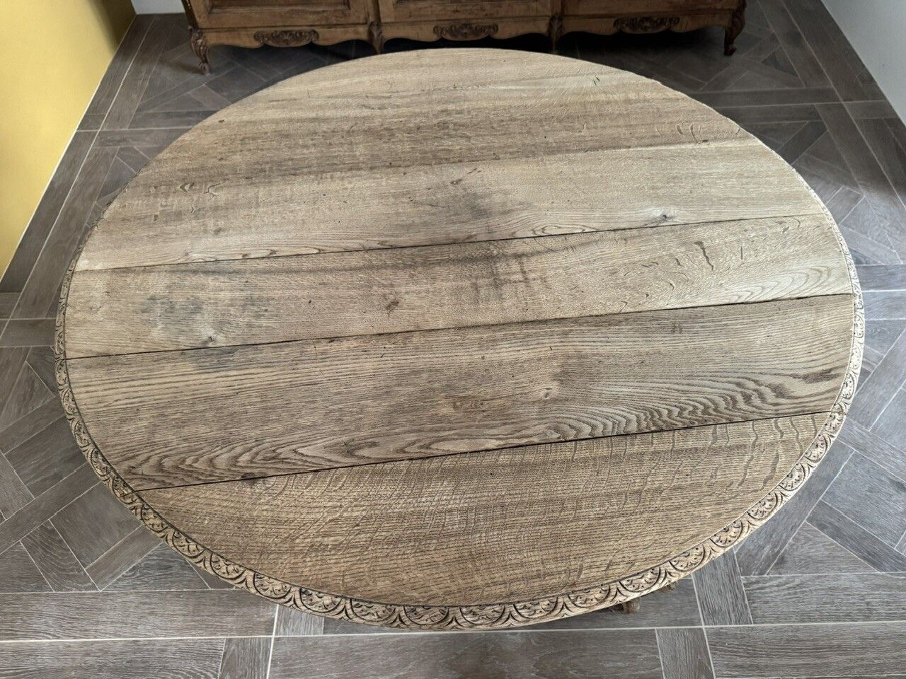 Important French Oak Hunting Centre Table photo furniture