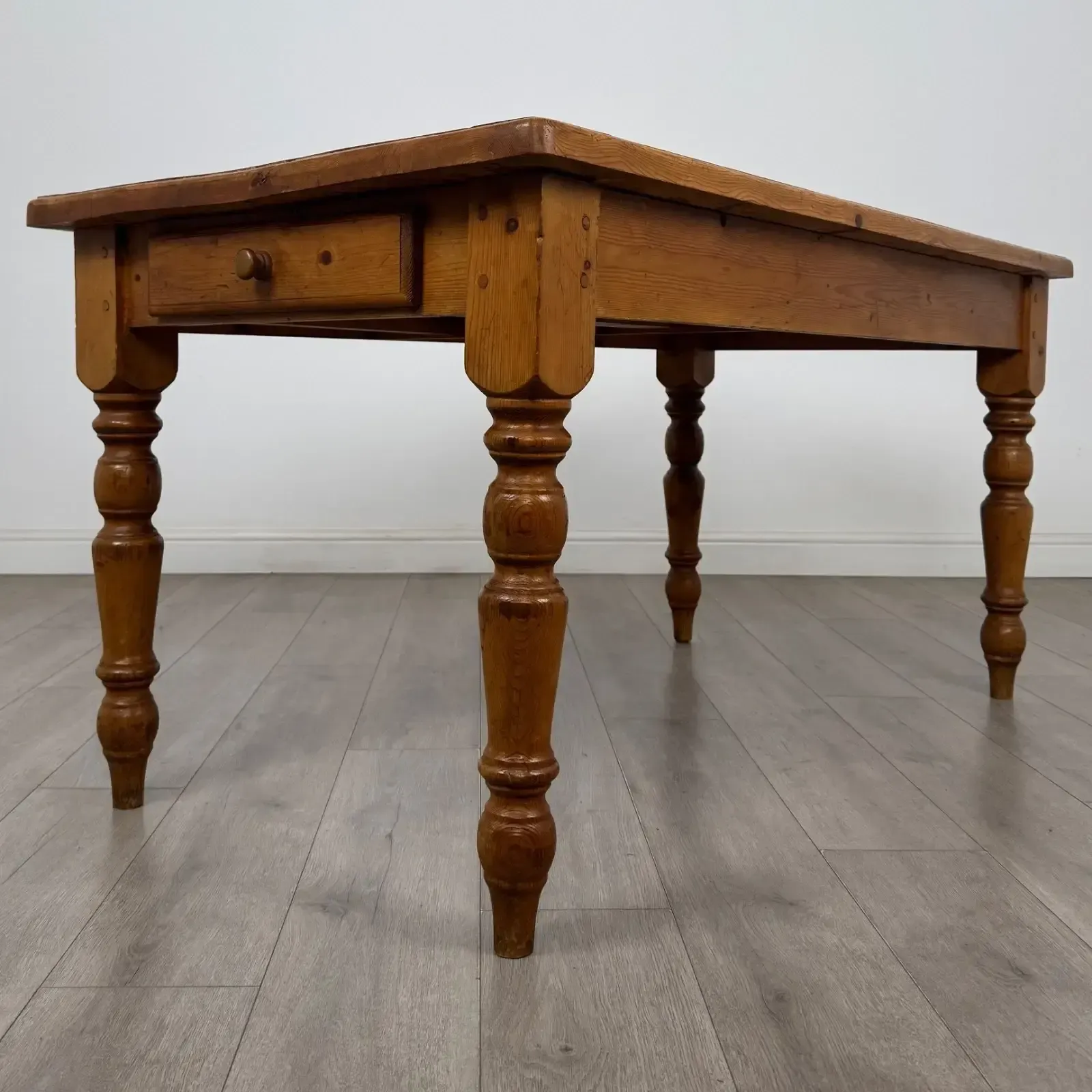 Antique 20th Century Pine Farmhouse Dining Table