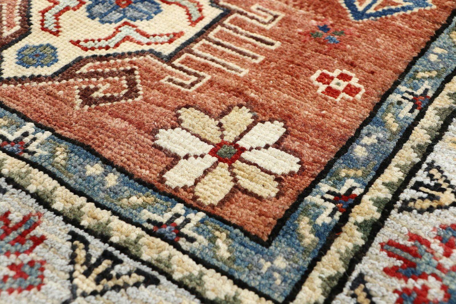 Afghaans Kazak handgeknoopt geometrisch Kaukasisch woonkamer- en slaapkamervloerkleed photo 208.0