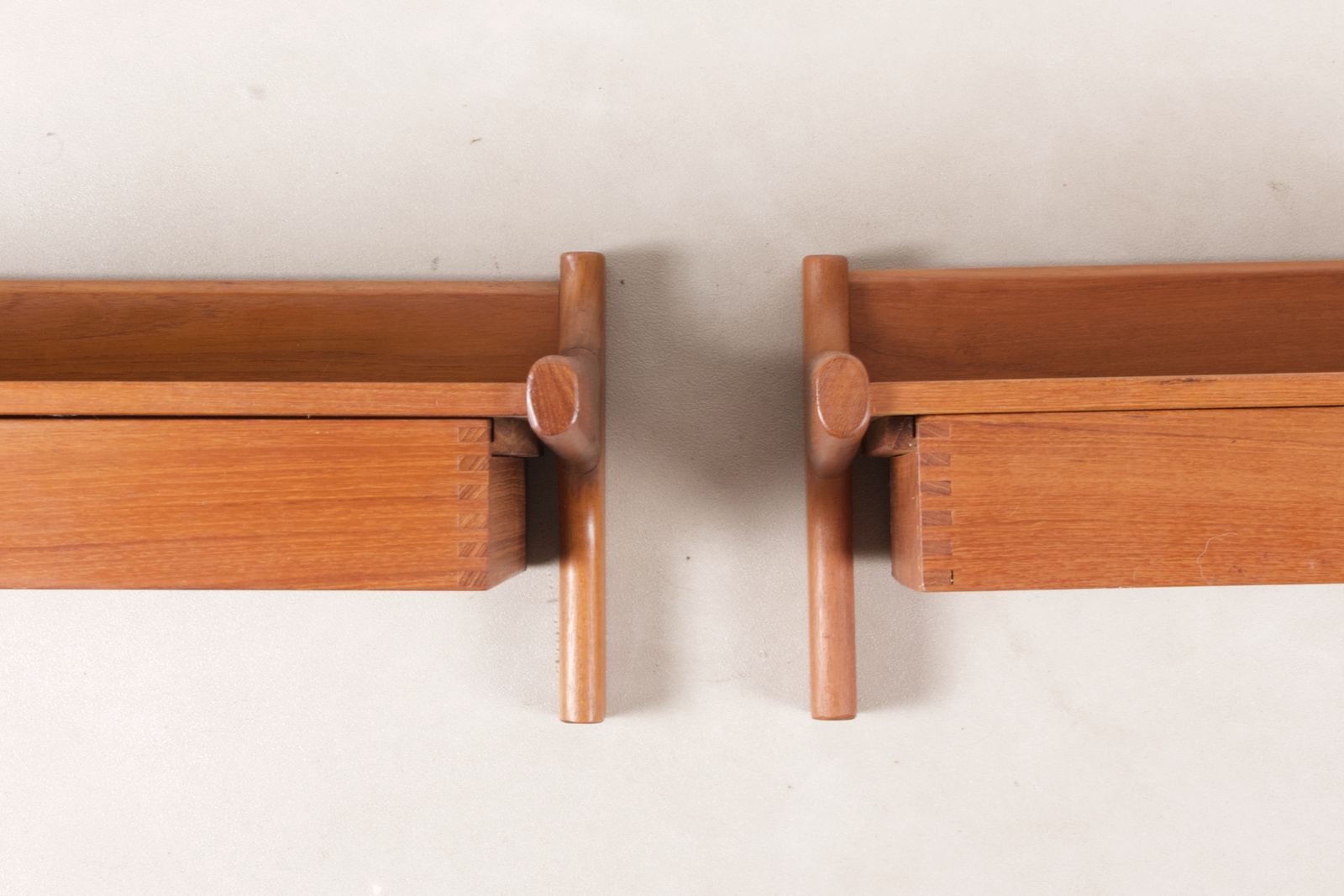Pair Of 1960s Danish Floating Teak Nightstands By Kai Kristiansen For Aksel Kjersgaard