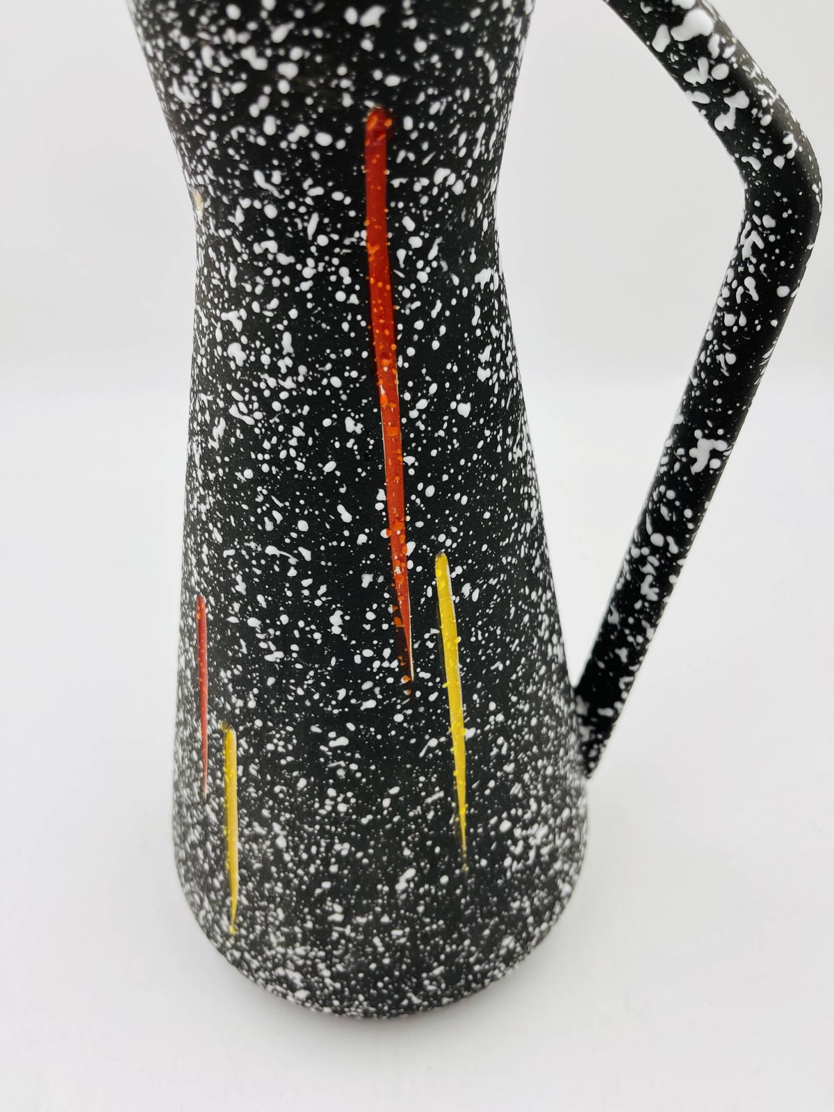 Vintage kan van Hubert Bequet in gespikkeld keramiek, België photo 72.0