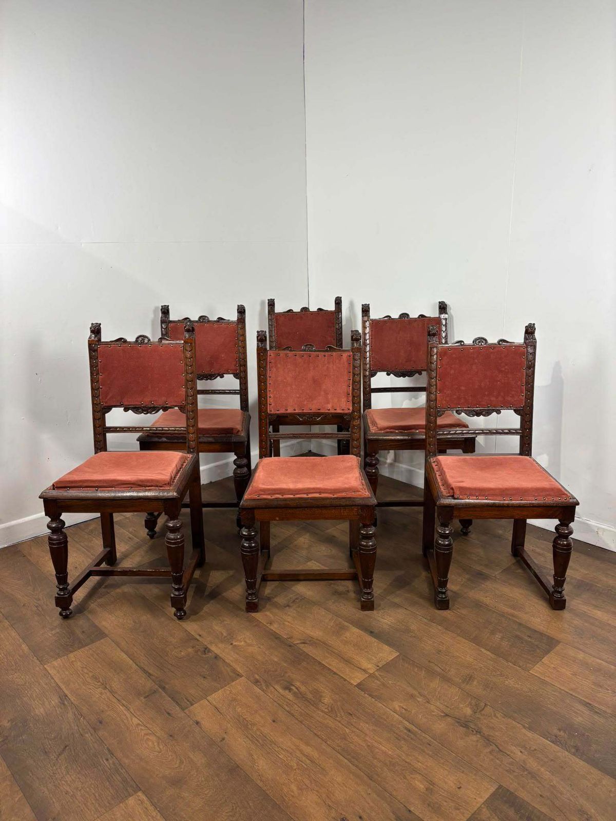 Victorian Set Of Six Carved Oak Dining Chairs photo Furniture