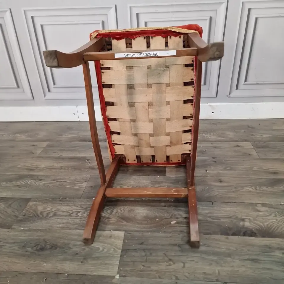 60.0 Vintage Upholstered Stool  Mahogany Piano Seat Music Bench Footstool   Wooden photo