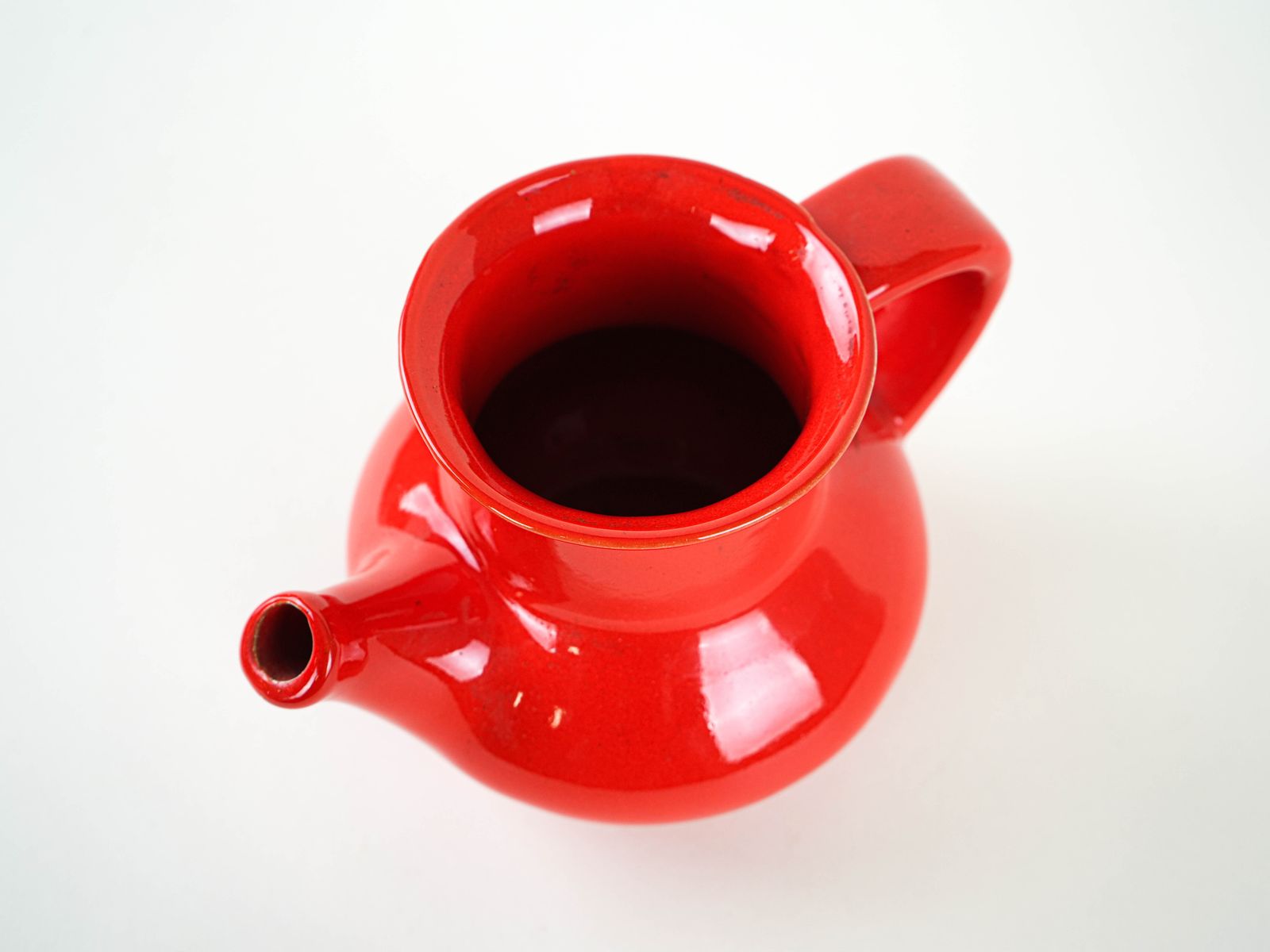 Red Ceramic Jug, Danish Design, 1960s, Made In Denmark photo vintage