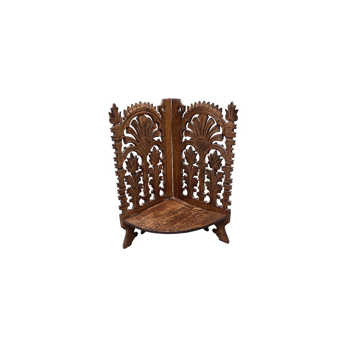 Antique French Walnut Corner Wall Console