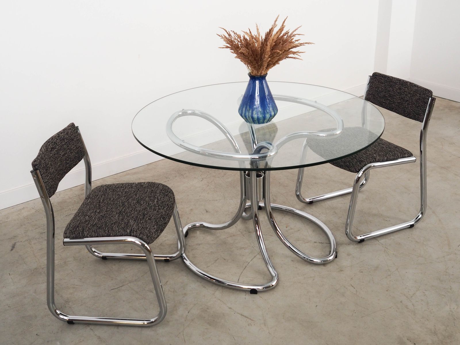 Glazen tafel, Italiaans design, jaren 1970, vervaardigd door Gastone Rinaldi photo for sale