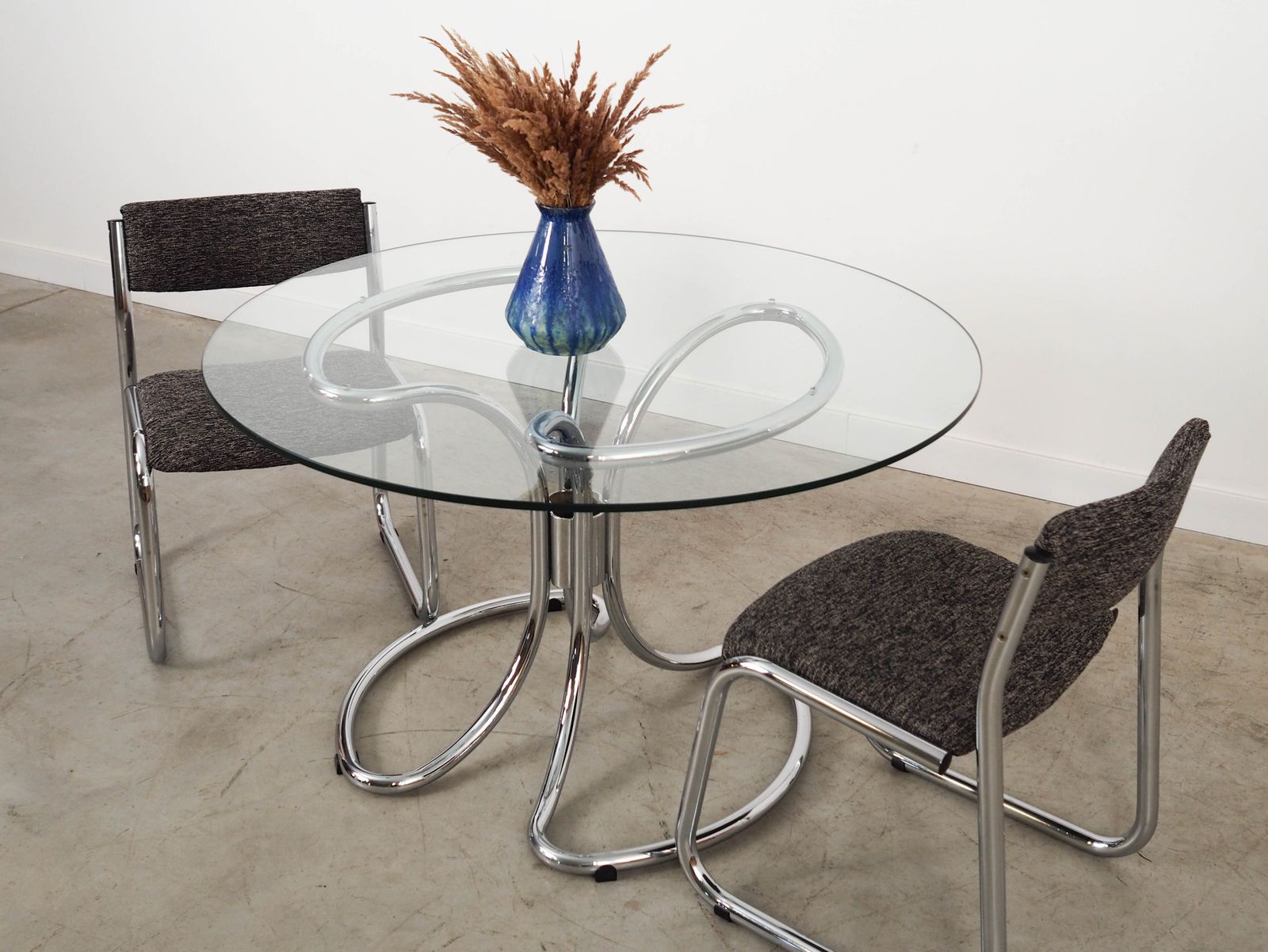 Glazen tafel, Italiaans design, jaren 1970, vervaardigd door Gastone Rinaldi photo Meubels