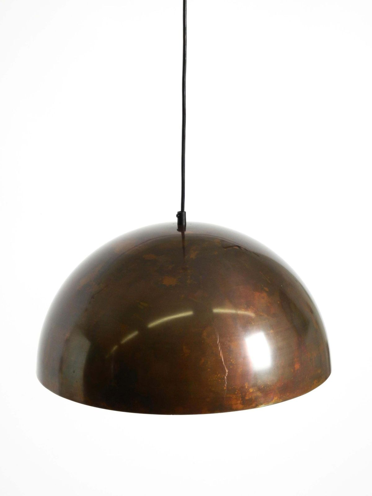 Verlichting Grote Space Age hanglamp uit de jaren 1960 met koperen kap – Beisl Leuchten photo