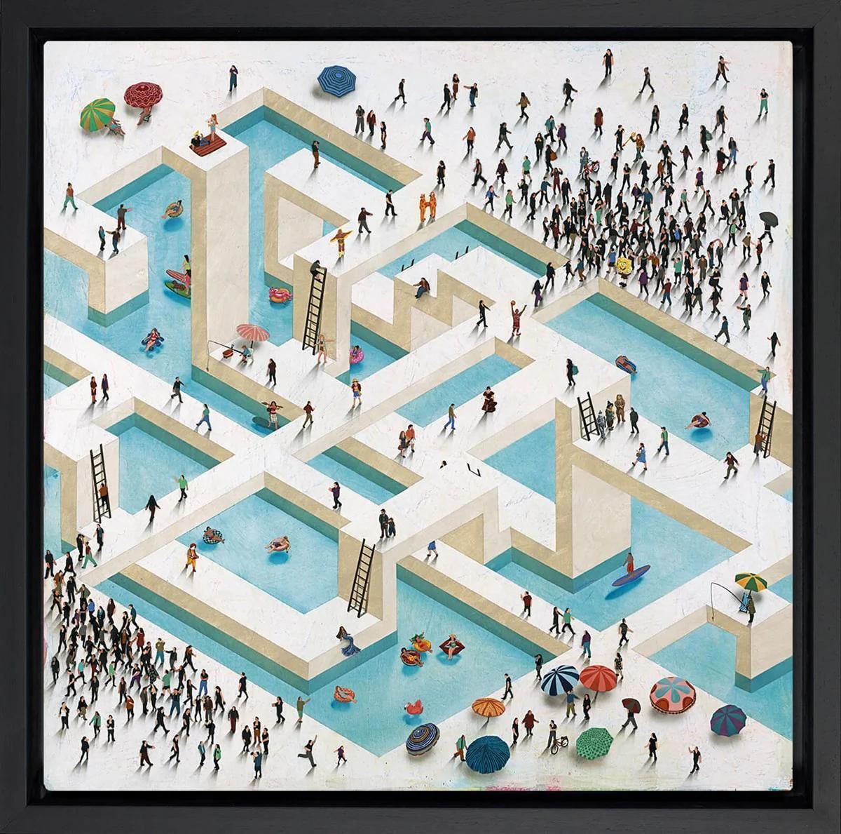 Pool Party   Hand Embellished Canvas Print, Signed Edition Of 95