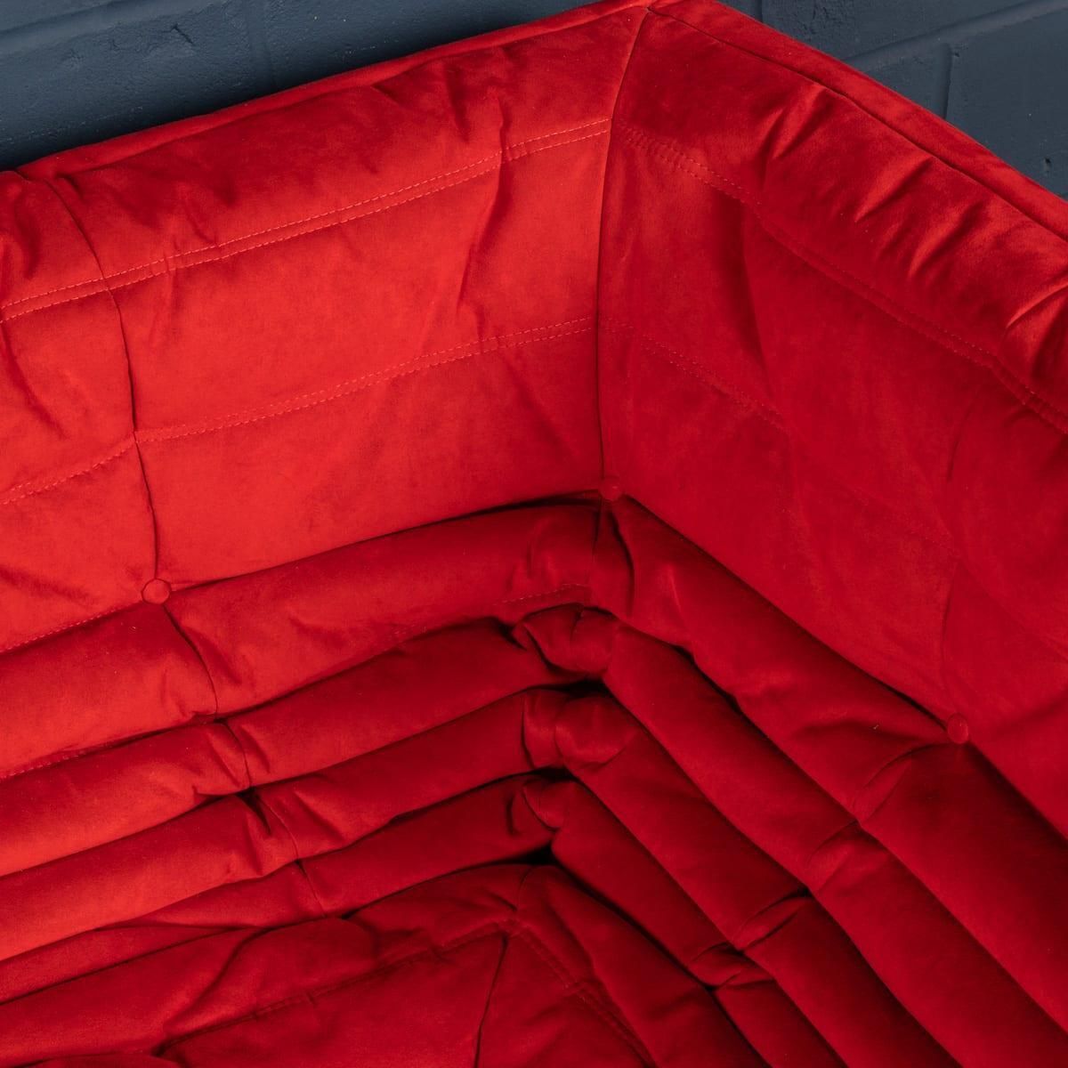 Furniture A 21st Century Red "Togo" Corner Sofa By Michel Ducaroy For Ligne Roset France photo